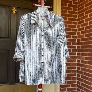 Catherines Short Sleeve Lightweight Blouse Women 1XWP 18/20WP